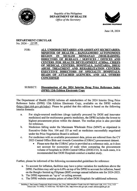 doh drug price reference index 2024|Dc2024.